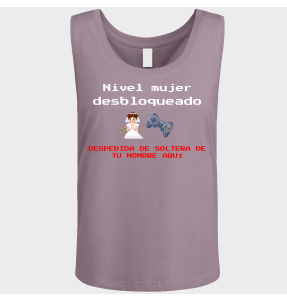 Camiseta de tirantes despedida de soltera personalizable: Nivel Mujer