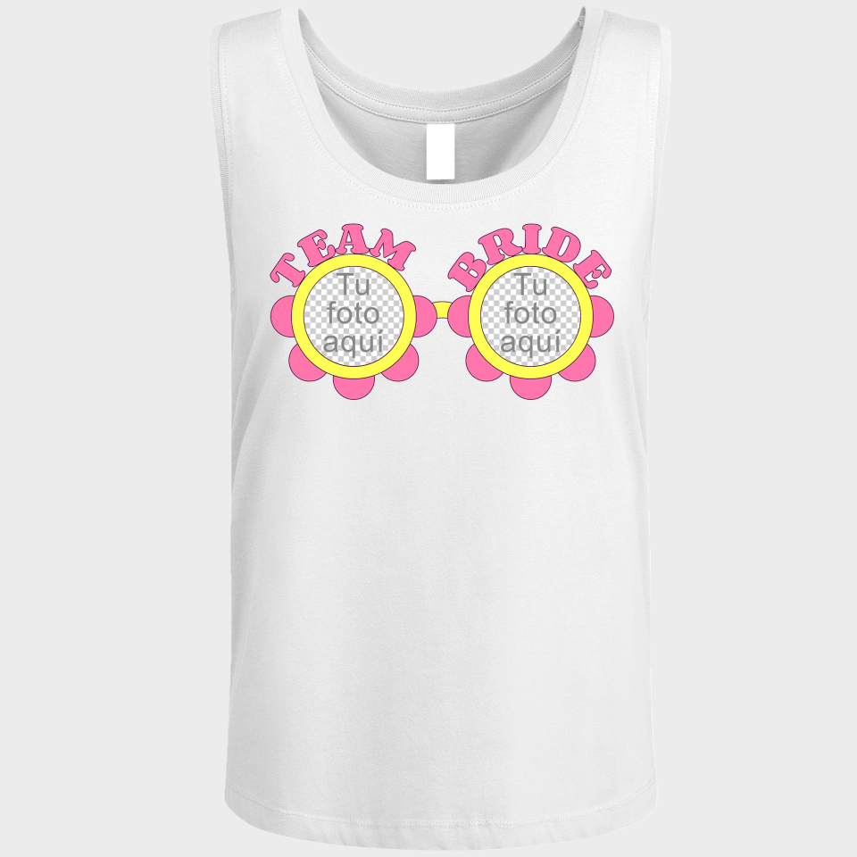 Camiseta de tirantes despedida de soltera personalizable: Gafas