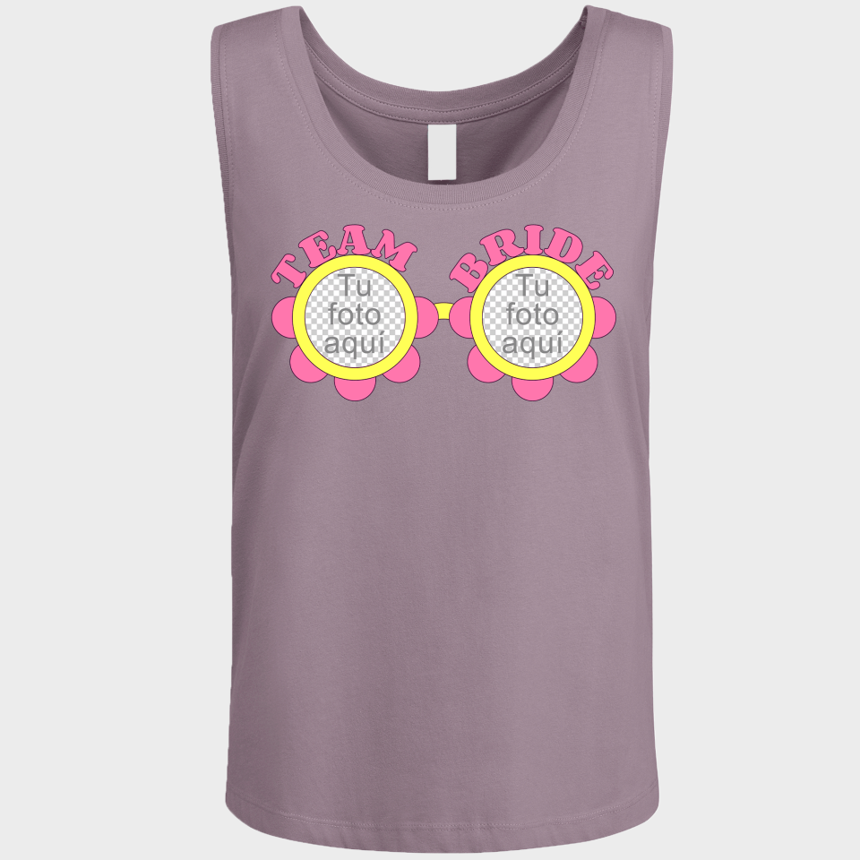Camiseta de tirantes despedida de soltera personalizable: Gafas