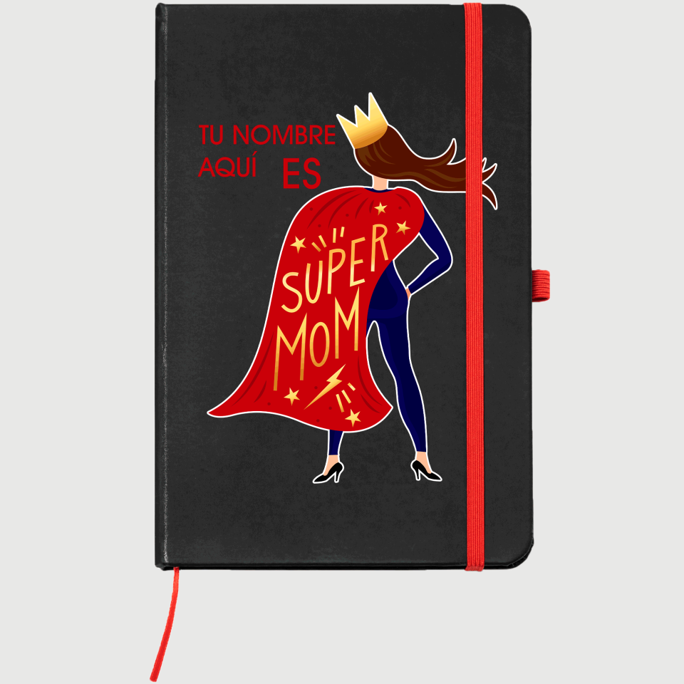Bloc de notas A5 para el día de la madre diseño Superheroína