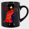 Taza negra para el día de la madre diseño Superheroína