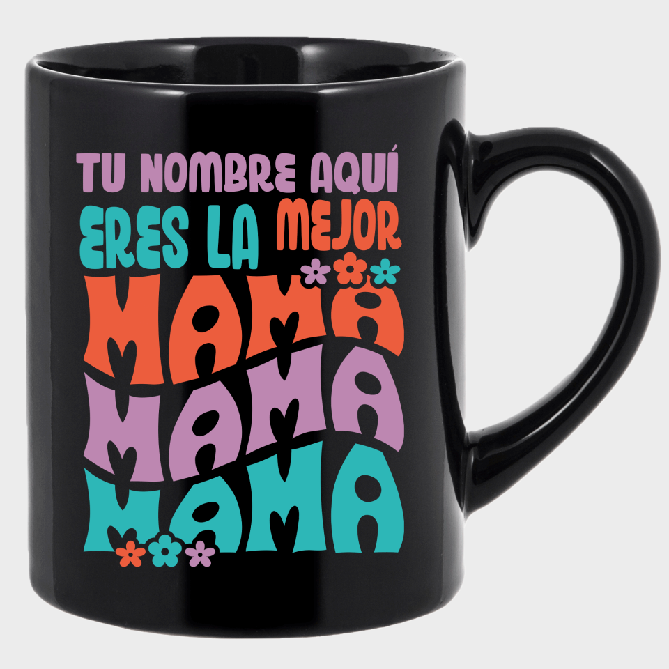 Taza negra para el día de la madre diseño Mama
