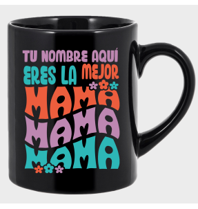 Taza negra para el día de la madre diseño Mama
