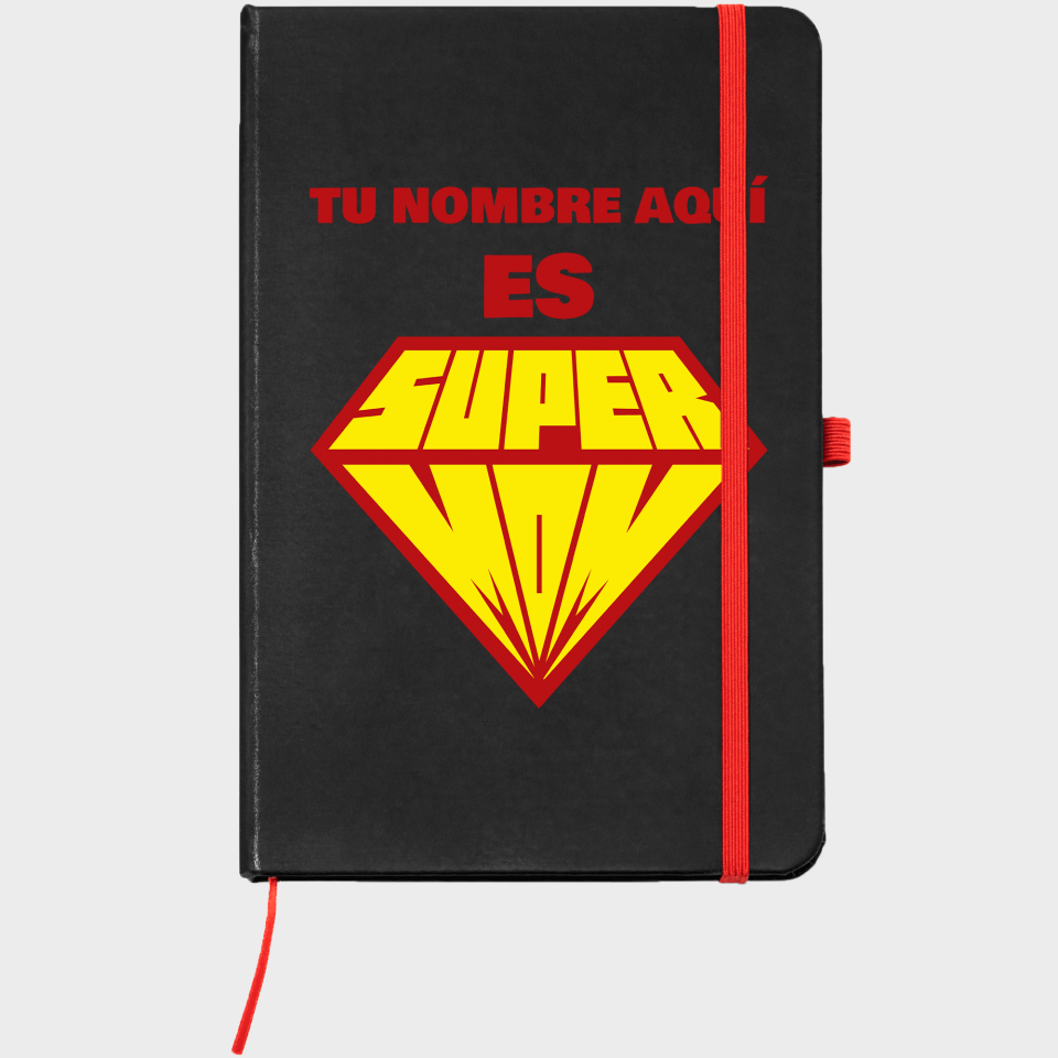Bloc de notas A5 para el día de la madre diseño Supermom