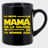 Taza negra para el día de la madre diseño La mejor de la galaxia