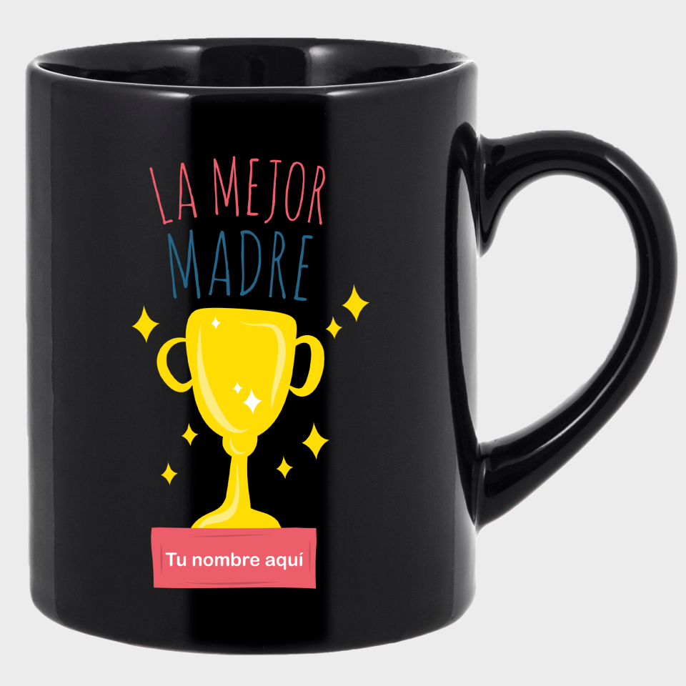 Taza negra para el día de la madre diseño Premio