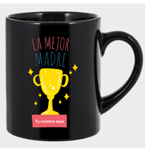 Taza negra para el día de la madre diseño Premio
