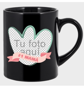 Taza negra para el día de la madre diseño Mamá número uno