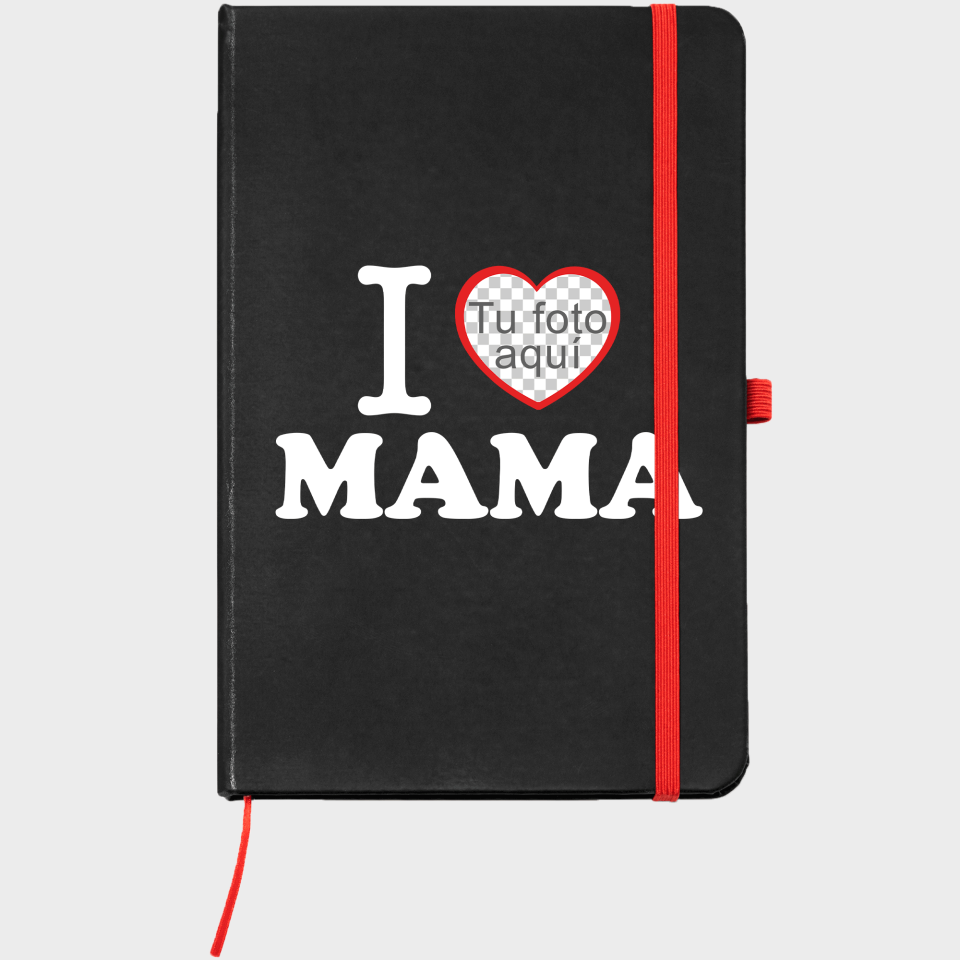 Bloc de notas A5 para el día de la madre diseño I love mama
