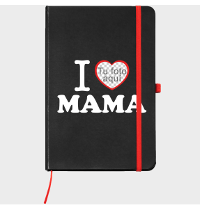 Bloc de notas A5 para el día de la madre diseño I love mama