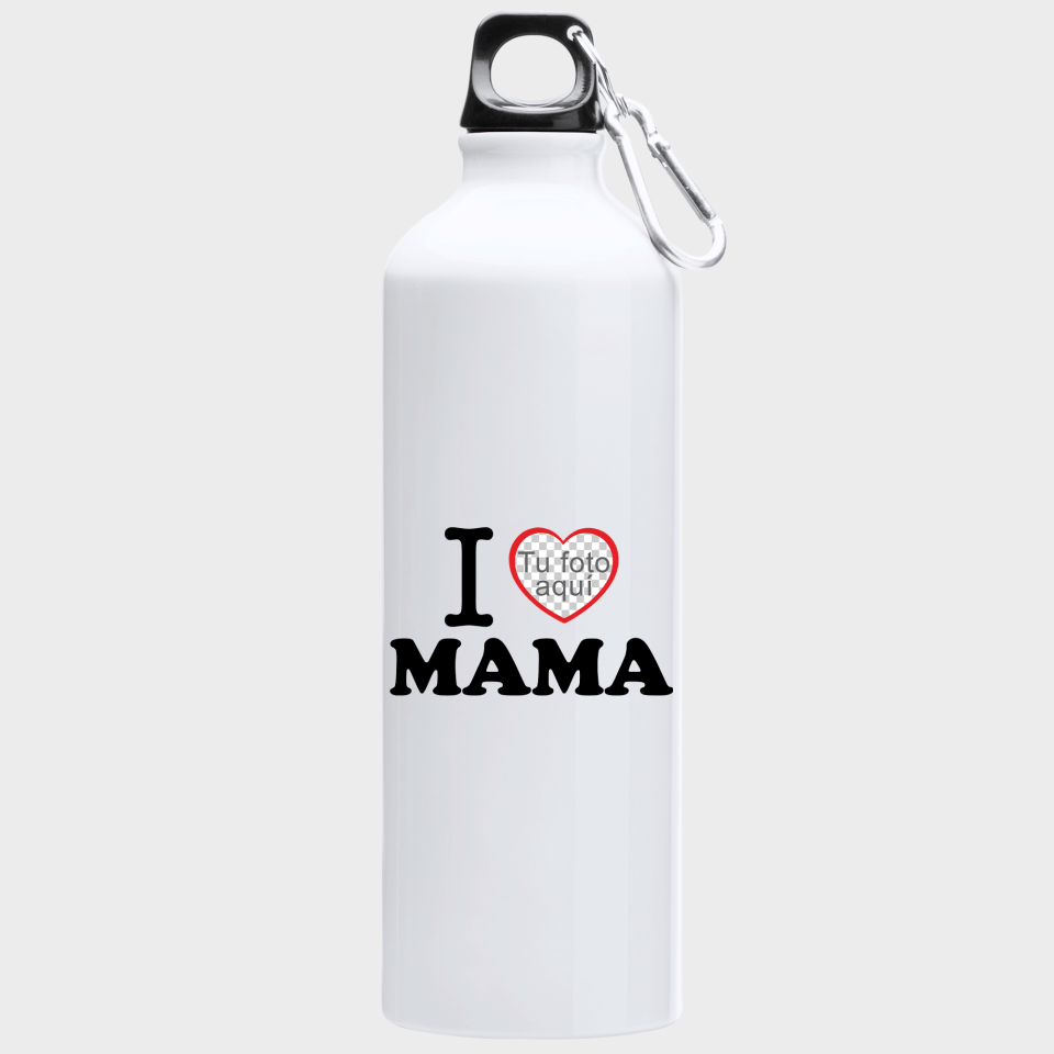 Bidón de aluminio para el día de la madre diseño I love mama