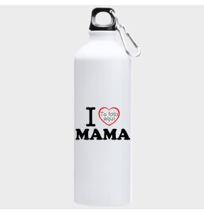 Bidón de aluminio para el día de la madre diseño I love mama