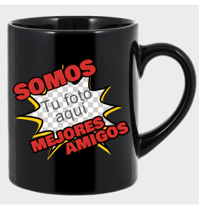 Taza negra para el día de la madre diseño Mejores amigos