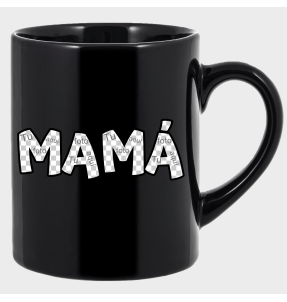 Taza negra para el día de la madre diseño Mamá