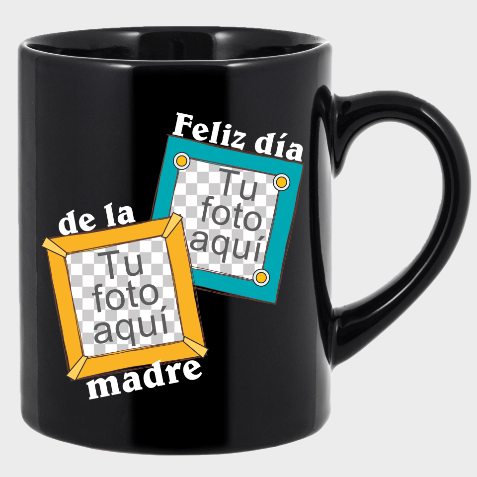 Taza negra para el día de la madre diseño Marco