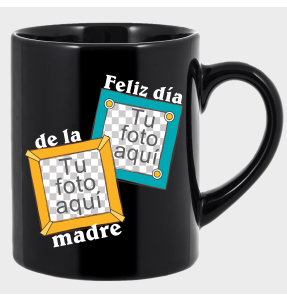 Taza negra para el día de la madre diseño Marco