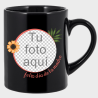 Taza negra para el día de la madre diseño Flor