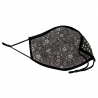 Mascarilla algodón orgánico reversible súper grande dots black y flower antracite homologada con protección +90%