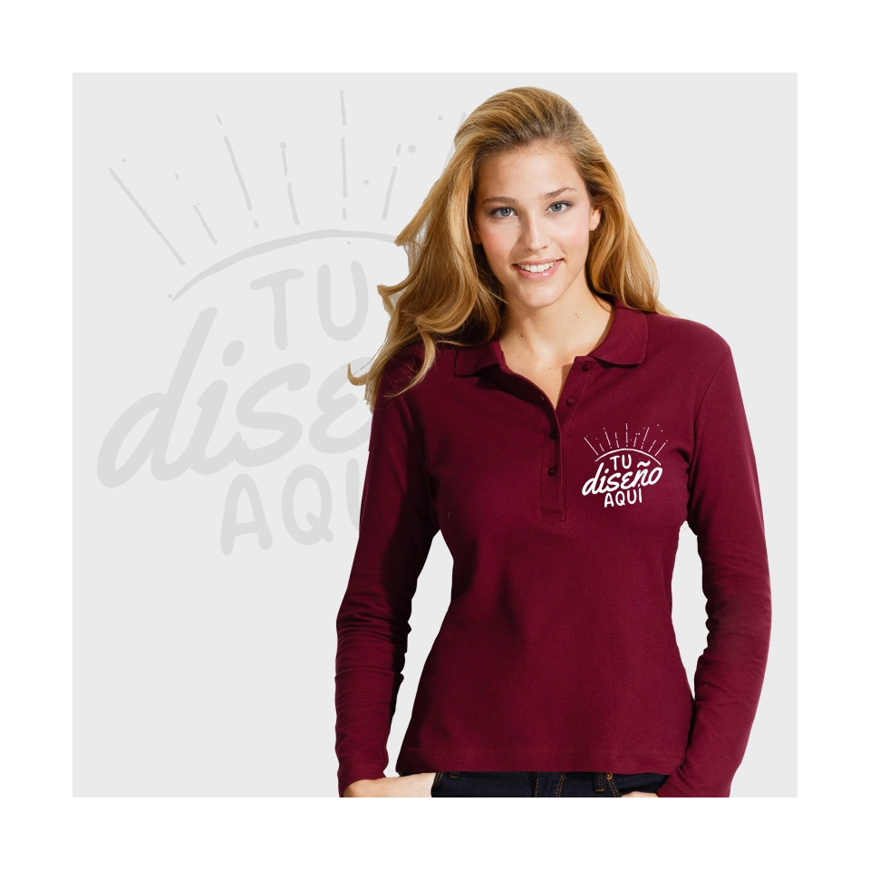 Polo mujer manga larga personalizado