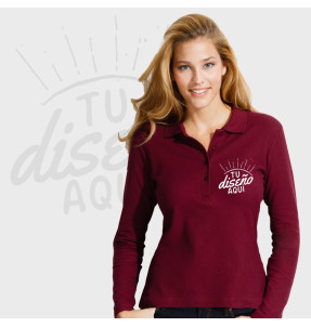 Polo mujer manga larga personalizado