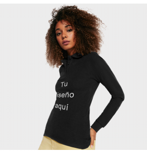Polo mujer manga larga premium personalizado