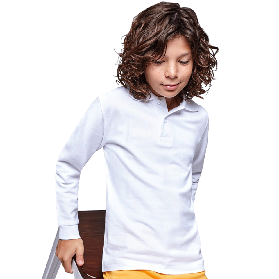 Polo niño manga larga premium personalizado
