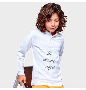 Polo niño manga larga premium personalizado
