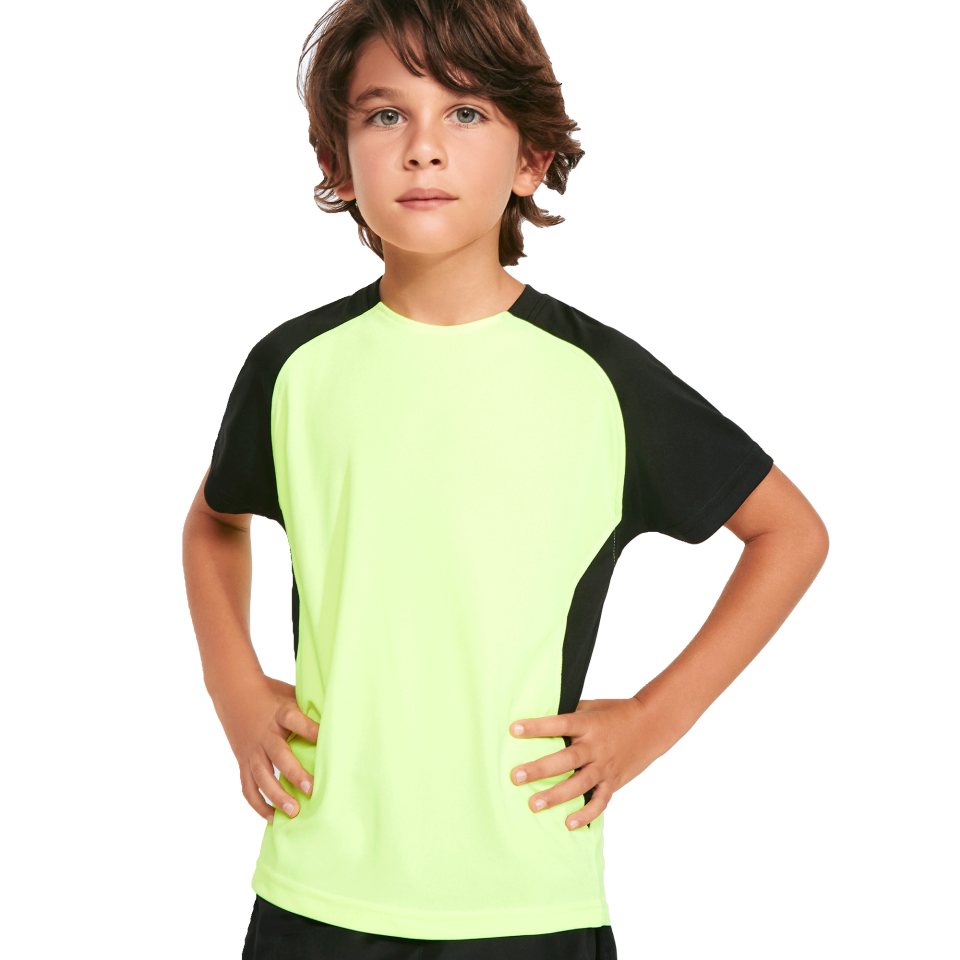 Camiseta técnica bicolor niño Bugatti personalizada