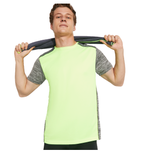 Camiseta técnica combinada jaspeada personalizada