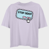 Camiseta oversize mujer para el orgullo LGBTIQA+ diseño Stop Odio