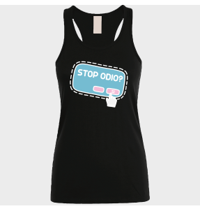 Camiseta de tirantes mujer para el orgullo LGBTIQA+ diseño Stop Odio