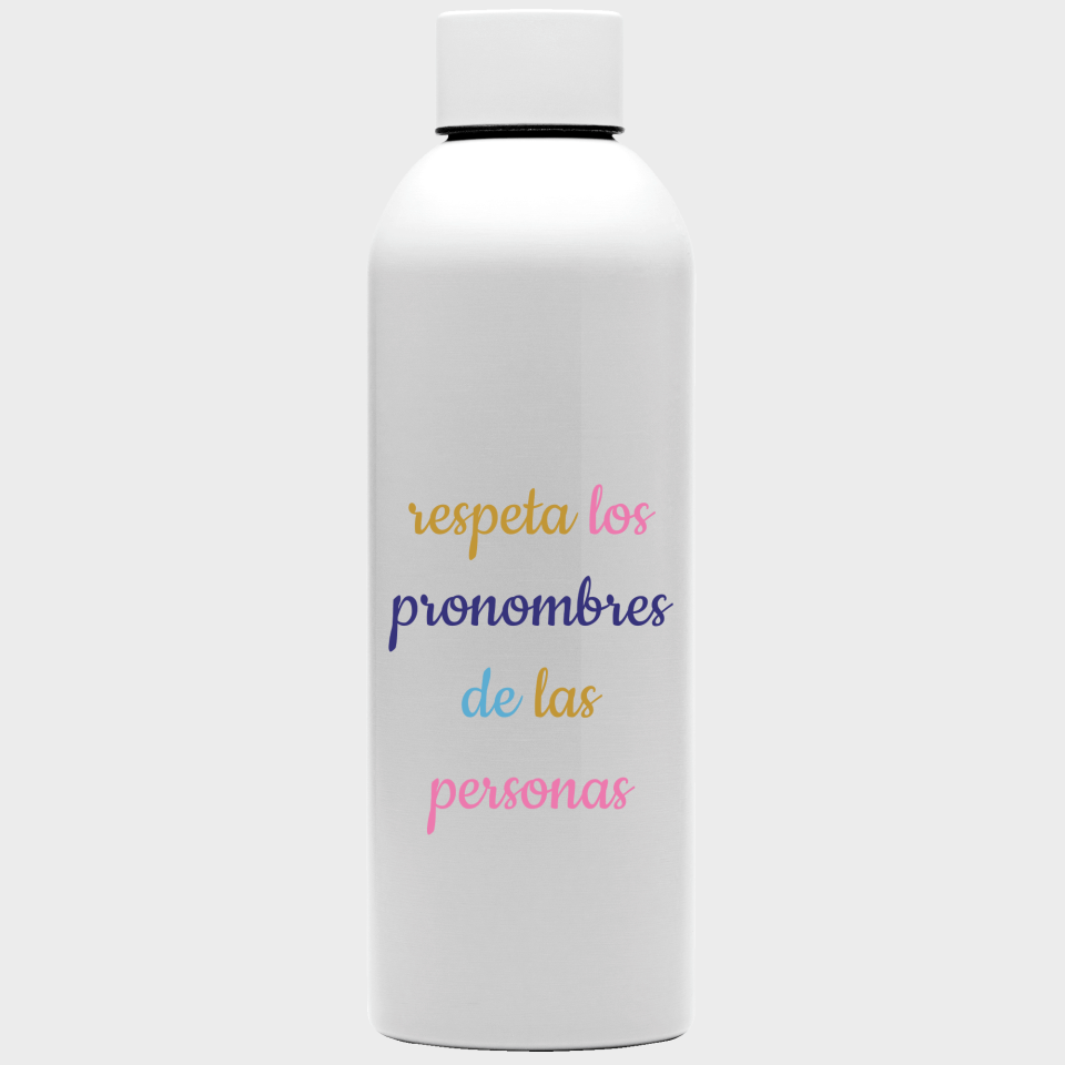 Bidón para el orgullo LGBTIQA+ diseño Respeta