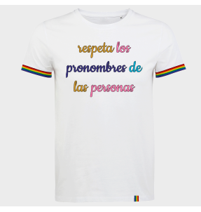 Camiseta rainbow hombre para el orgullo LGBTIQA+ diseño Respeta