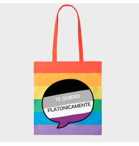 Tote bag para el orgullo LGBTIQA+ diseño Te Quiero Platonicamente