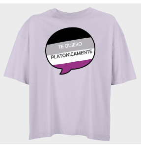 Camiseta oversize mujer para el orgullo LGBTIQA+ diseño Te Quiero Platonicamente