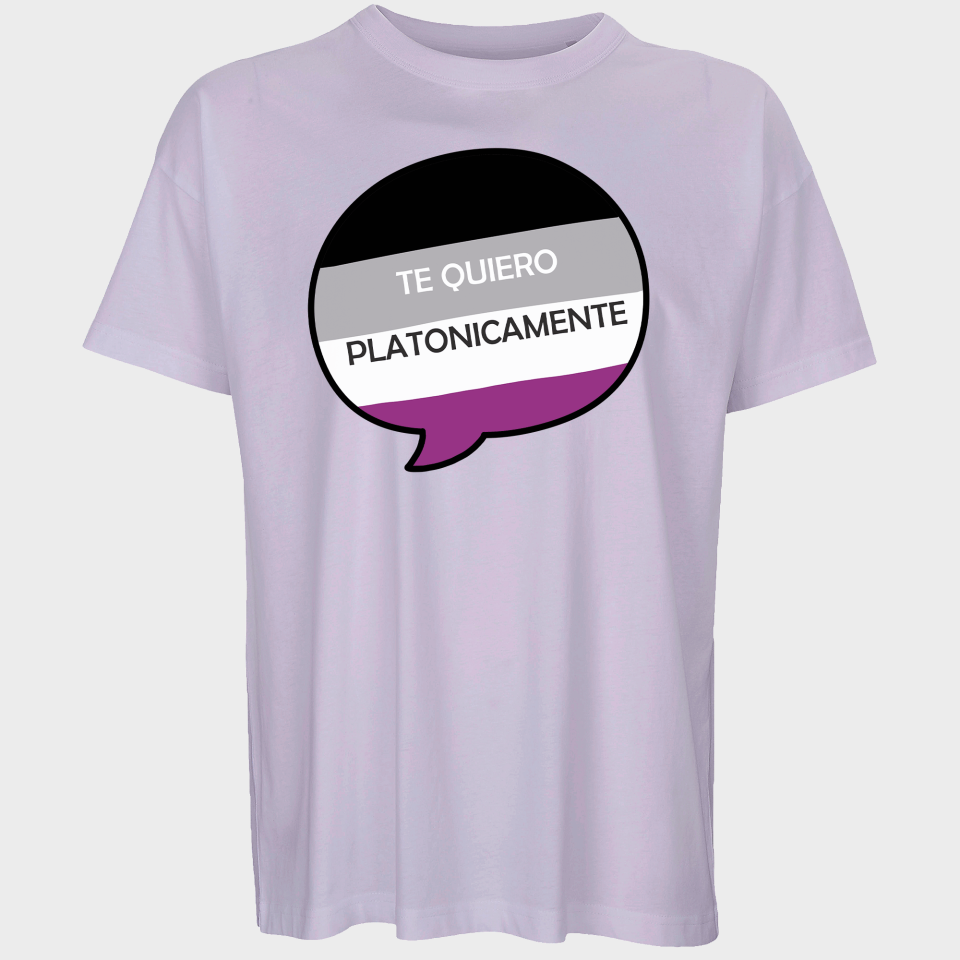 Camiseta oversize hombre para el orgullo LGBTIQA+ diseño Te Quiero Platonicamente