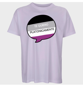 Camiseta oversize hombre para el orgullo LGBTIQA+ diseño Te Quiero Platonicamente