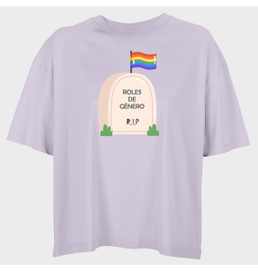 Camiseta oversize mujer para el orgullo LGBTIQA+ diseño Roles
