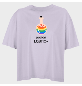 Camiseta oversize mujer para el orgullo LGBTIQA+ diseño Poción