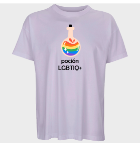 Camiseta oversize hombre para el orgullo LGBTIQA+ diseño Poción