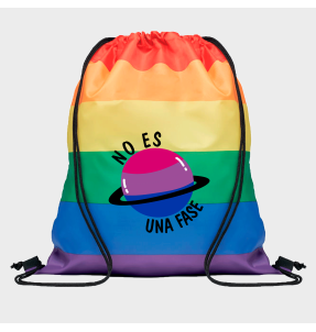 Mochila de cuerdas para el orgullo LGBTIQA+ diseño No Es Una Fase