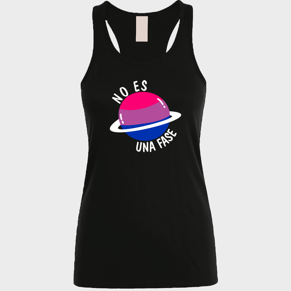 Camiseta  de tirantes mujer para el orgullo LGBTIQA+ diseño No Es Una Fase