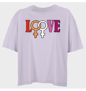Camiseta oversize mujer para el orgullo LGBTIQA+ diseño Love G