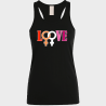 Camiseta  de tirantes mujer para el orgullo LGBTIQA+ diseño Love G
