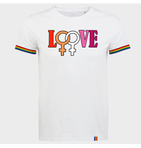 Camiseta rainbow hombre para el orgullo LGBTIQA+ diseño Love G