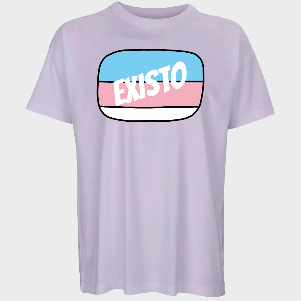 Camiseta oversize hombre para el orgullo LGBTIQA+ diseño Existo