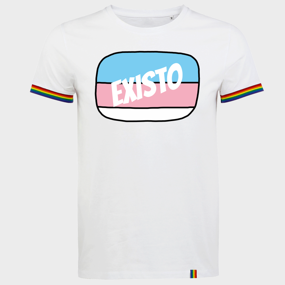 Camiseta rainbow hombre para el orgullo LGBTIQA+ diseño Existo