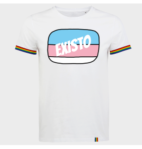Camiseta rainbow hombre para el orgullo LGBTIQA+ diseño Existo