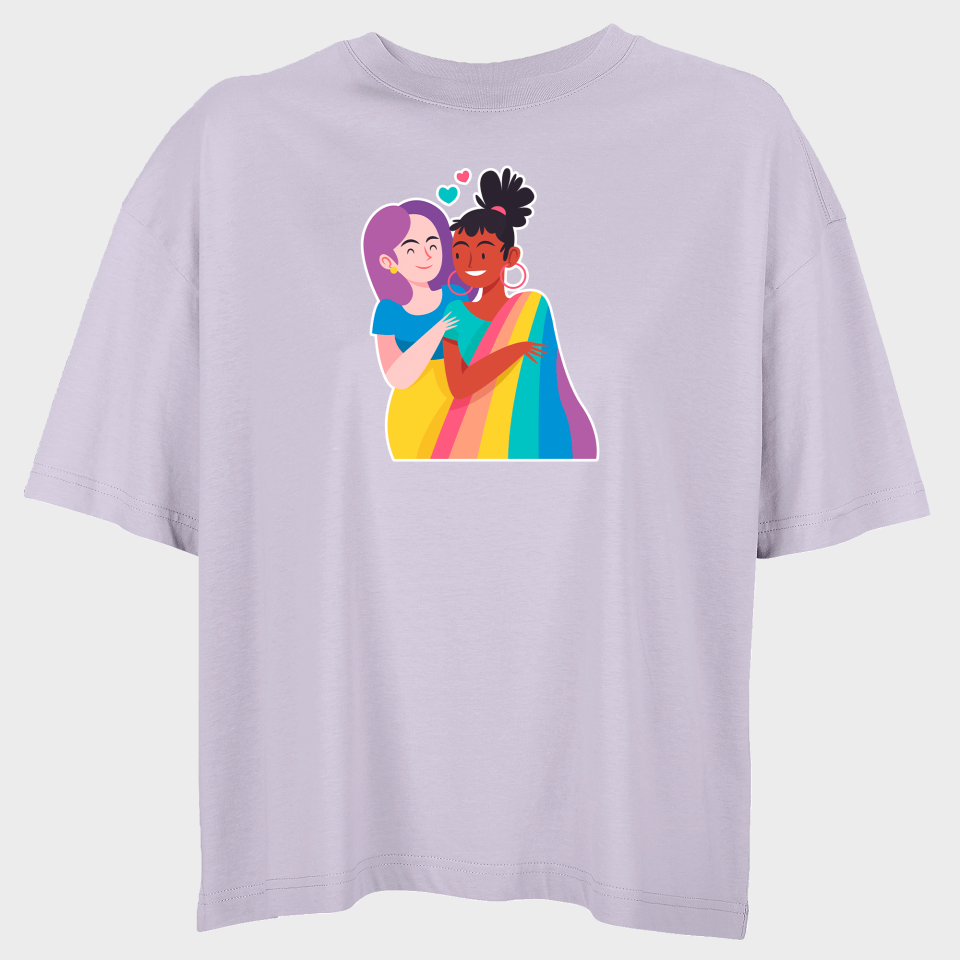 Camiseta oversize mujer para el orgullo LGBTIQA+ diseño Chicas