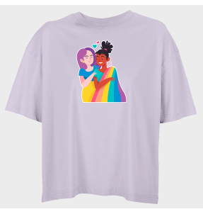 Camiseta oversize mujer para el orgullo LGBTIQA+ diseño Chicas